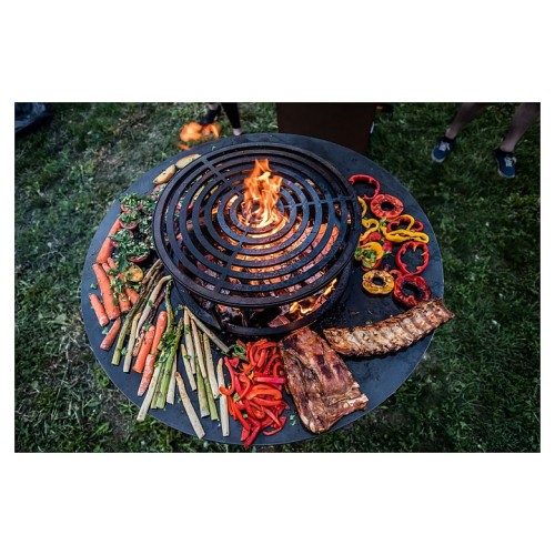 Гриль уличный COEO TRIO 98 h=110 см кортеновская сталь