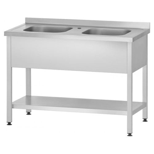 Ванна моечная Mecon Profi Inox ВМЦп 1000х700х860 мм (2 м/о 400х500х250 мм) ножка профильная