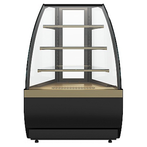 Витрина кондитерская угловая Carboma K70 VV-3 Standard версия 2.0 (Bronze 9005/0109)