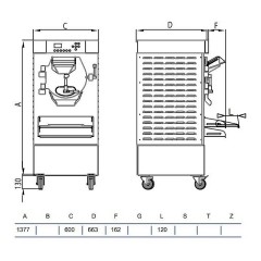 Батч-фризер для мороженого STAF59 HBX800 W