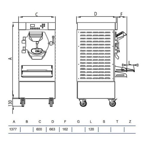 Батч-фризер для мороженого STAF59 HBX800 W