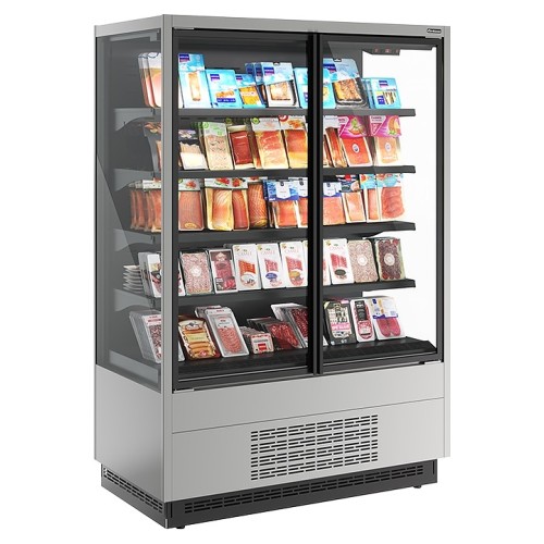 Горка холодильная Carboma FC 20-07 VV 1,3-1 версия 2.0 Standard (фронт X1) 9006-9005