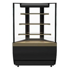 Витрина кондитерская Carboma KC70 VV 3-1 Standard без боковин, версия 2.0 (Bronze 9005/0109) внешний угол