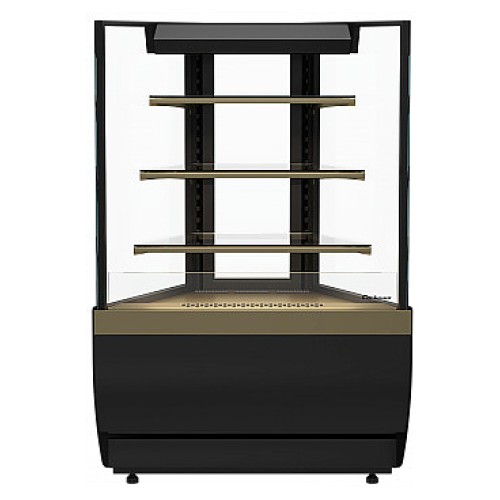 Витрина кондитерская Carboma KC70 VV 3-1 Standard без боковин, версия 2.0 (Bronze 9005/0109) внешний угол