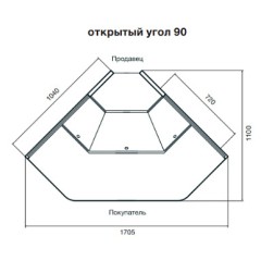 Витрина холодильная Dazzl Galaxy 080 ОУ 90 вентилируемая среднетемпературная