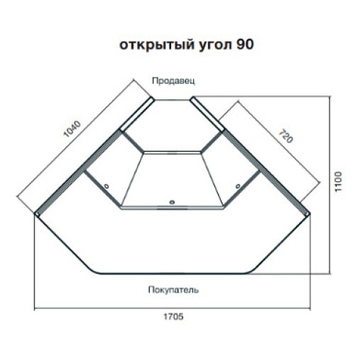 Витрина холодильная Dazzl Galaxy 080 ОУ 90 вентилируемая среднетемпературная