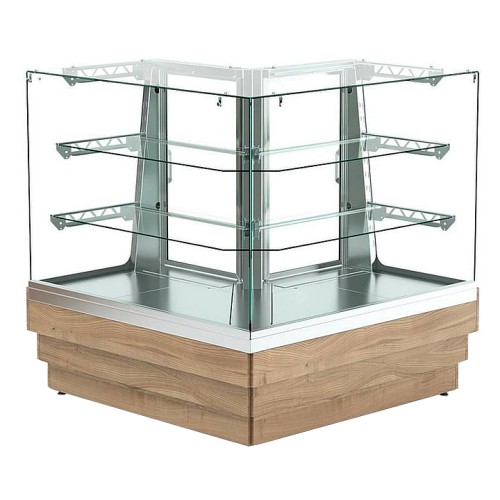 Модуль левый витрины кондитерской угловой Refettorio Crystal RKCU21A L с 2 полками