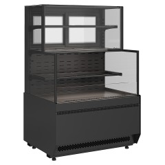 Витрина кондитерская комбинированная Carboma KC70 VV/VV 1,3-2-1 Standard боковина ступенька версия 2.0 (9005)