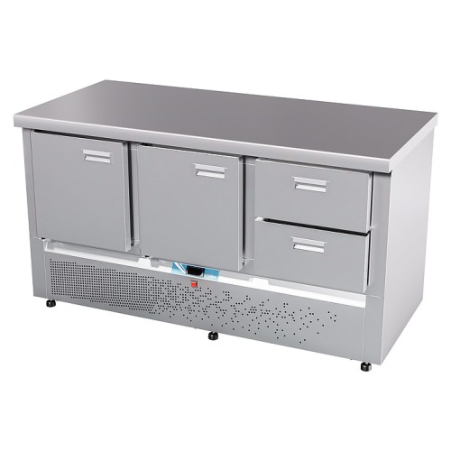 Стол холодильный Abat СХС-70Н-02 (2 двери, 2 ящика 1/2, без борта)