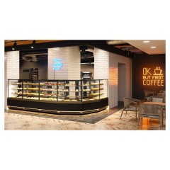 Витрина кондитерская Carboma KC70 VV 3-1 Standard без боковин, версия 2.0 (Bronze 9005/0109) внешний угол