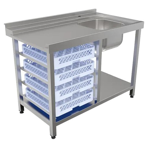 Стол для посудомоечной машины КОБОР СПМ/3-120/70/П