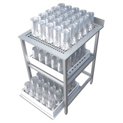 Стол спиллстоп BARMADE 700х700х900 мм с выдвижными полками