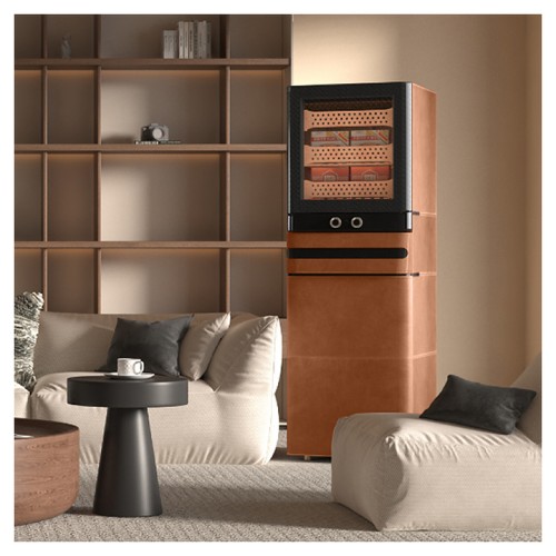 Шкаф для сигар Afidano L6 коньячная кожа