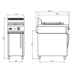 Поверхность жарочная Grill Master Ф1ПЖГ/800 закрытый стенд