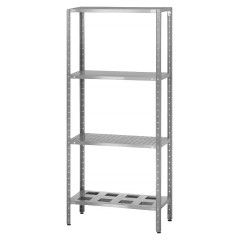 Стеллаж полочный комбинированный Mecon Norma СПЛ 600х600х2000 мм, перфорированные полки, 4 шт.