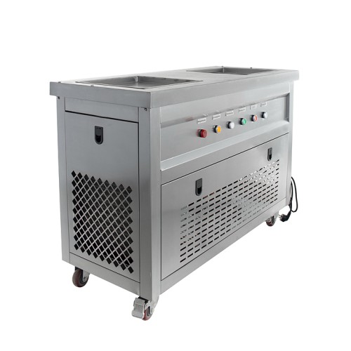 Фризер для жареного мороженого Foodatlas KCB-2F (стол для топпингов, 2 компрессора)