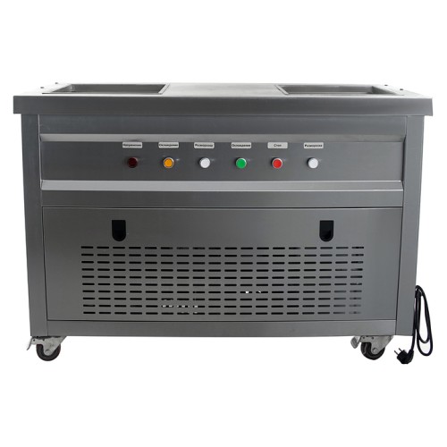 Фризер для жареного мороженого Foodatlas KCB-2F (стол для топпингов, 2 компрессора)
