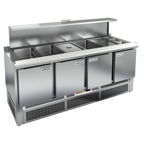 Стол для салатов HICOLD SLE3-1111GN (5х1/1+3х1/6) полипропилен с крышкой