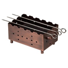 Мангал настольный P.L. Proff Cuisine SG-95136 20,5х12,5х10,5 см с покрытием антик, 3 шампура