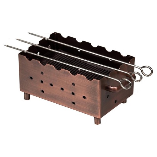 Мангал настольный P.L. Proff Cuisine SG-95136 20,5х12,5х10,5 см с покрытием антик, 3 шампура