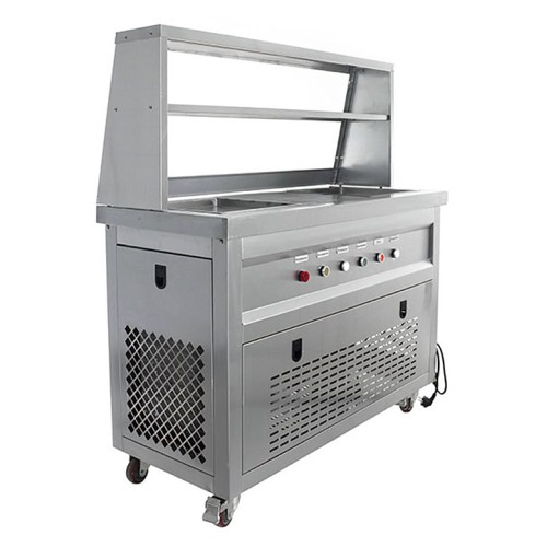 Фризер для жареного мороженого Foodatlas KCB-2F (контейнеры, стол для топпингов, 2 компрессора)