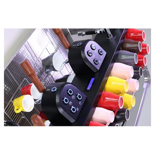 Кофемашина Carimali Glow GL-E2-B&S 2 Gr высокие группы, черная с зеркальной панелью