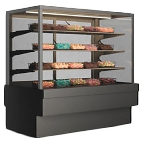 Витрина кондитерская ENTECO MASTER СУЛА 2 130 (встроенный агрегат) с боковинами коричнево-золотая